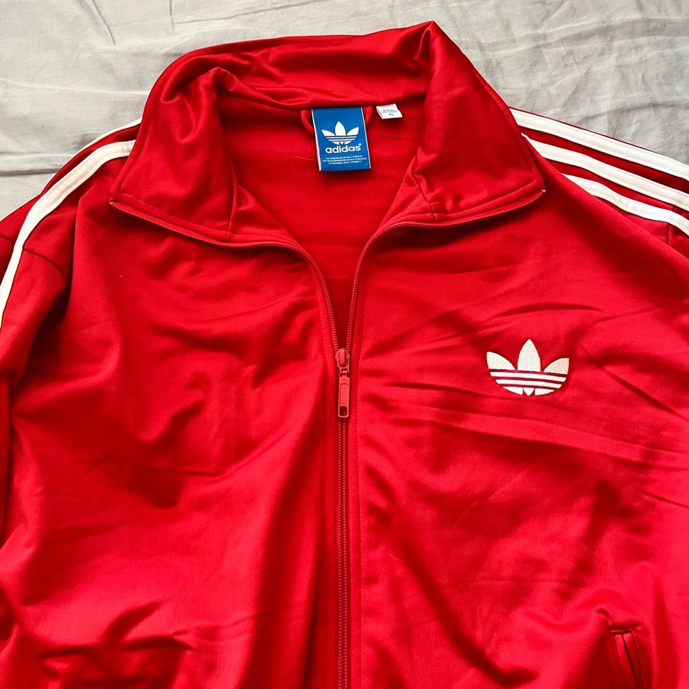 Red Adidas track suit